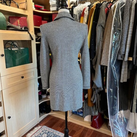 St. John Collection Tweed Pattern Black/White Size 4 Coat - Picture 6 of 9